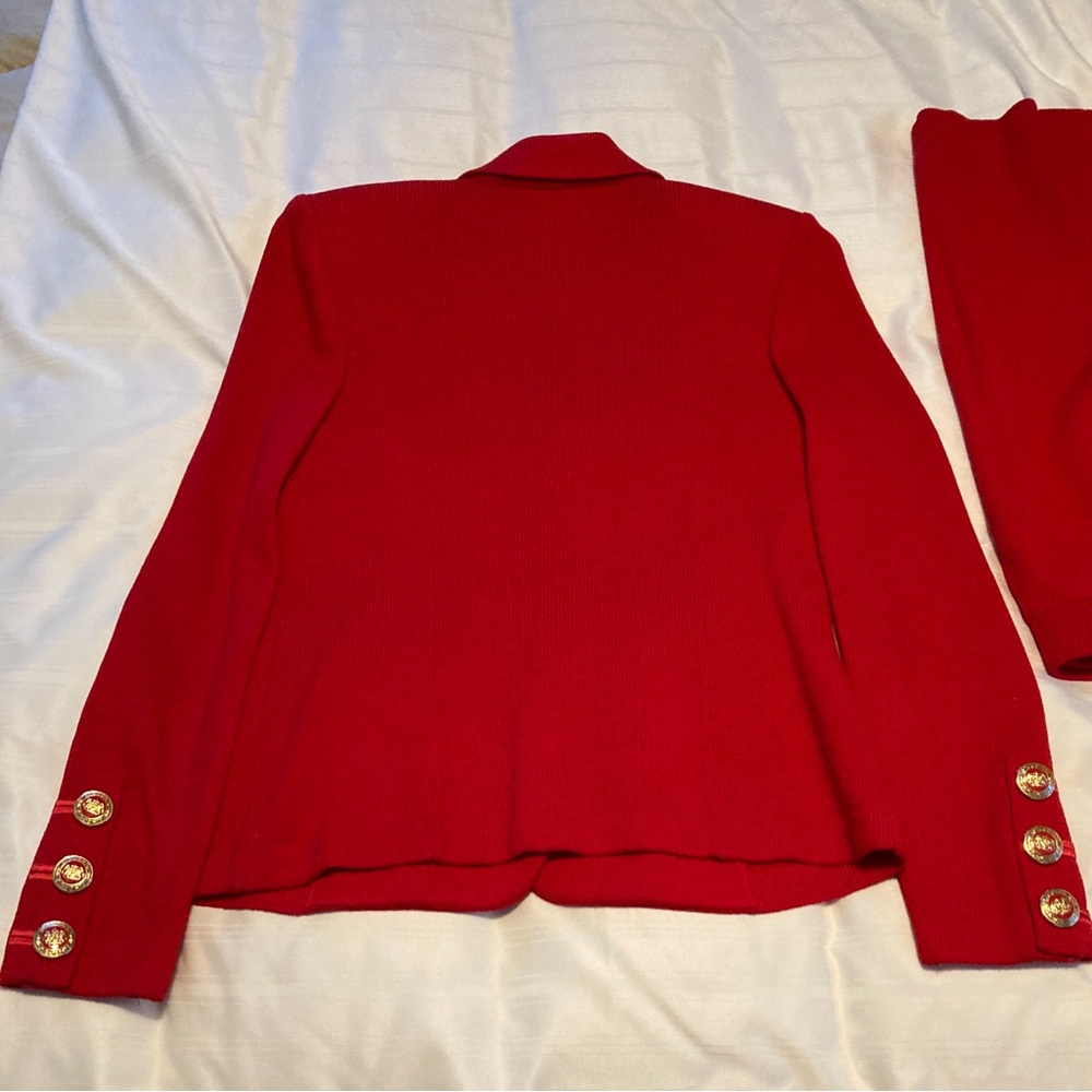 Vintage St. John Collection by Marie Gray Women's Red Blazer & Skirt Set Sz 6 - Picture 4 of 8